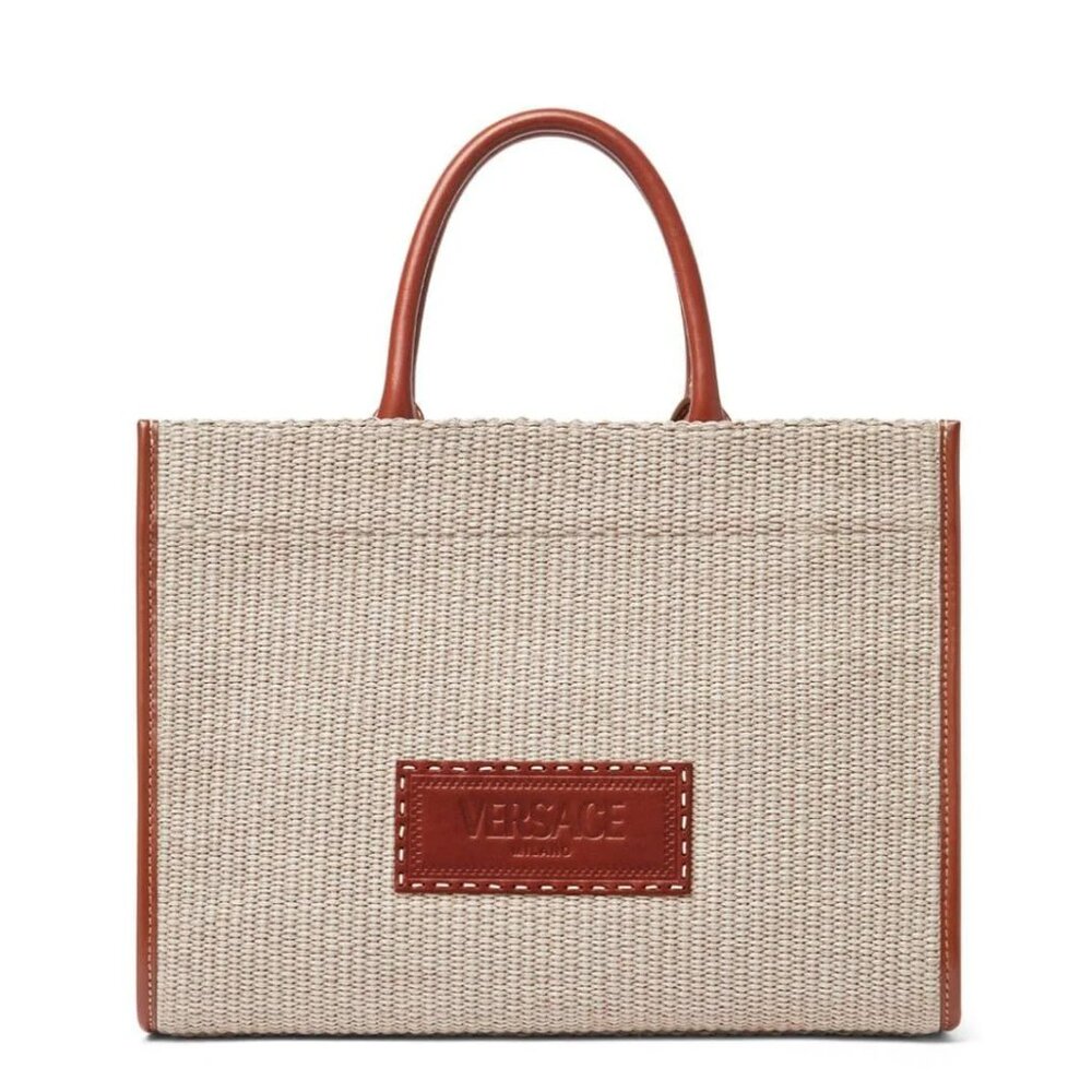 Versace Athena Raffia Tote Bag